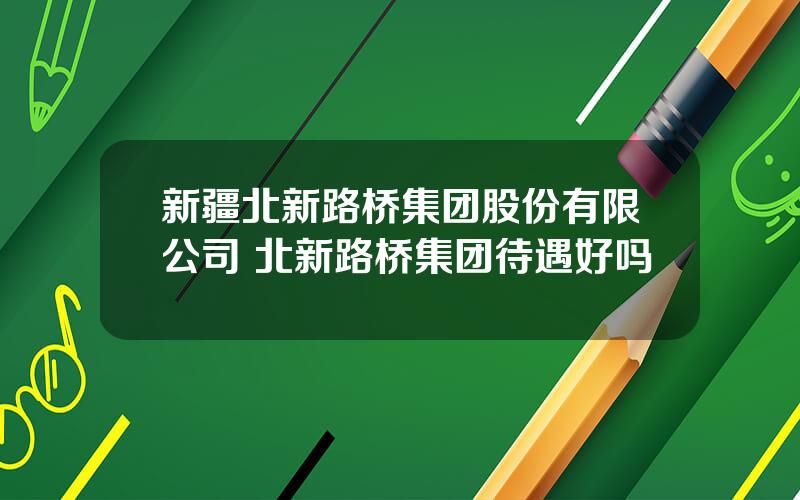 新疆北新路桥集团股份有限公司 北新路桥集团待遇好吗